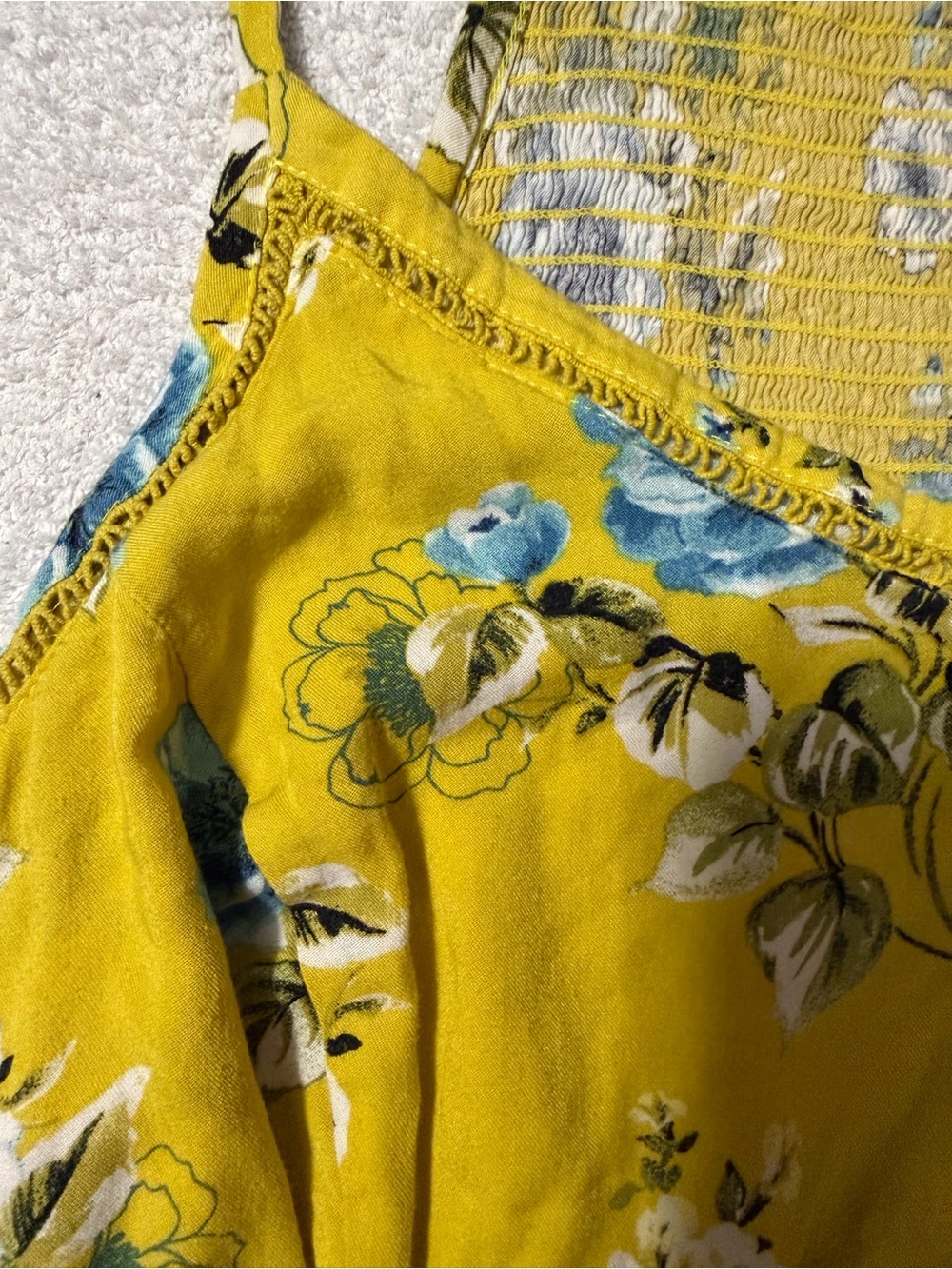 Torrid Floral Smocked Strappy Babydoll Cami Tank Top Boho Layer Sweetheart Neck - Picture 6 of 10